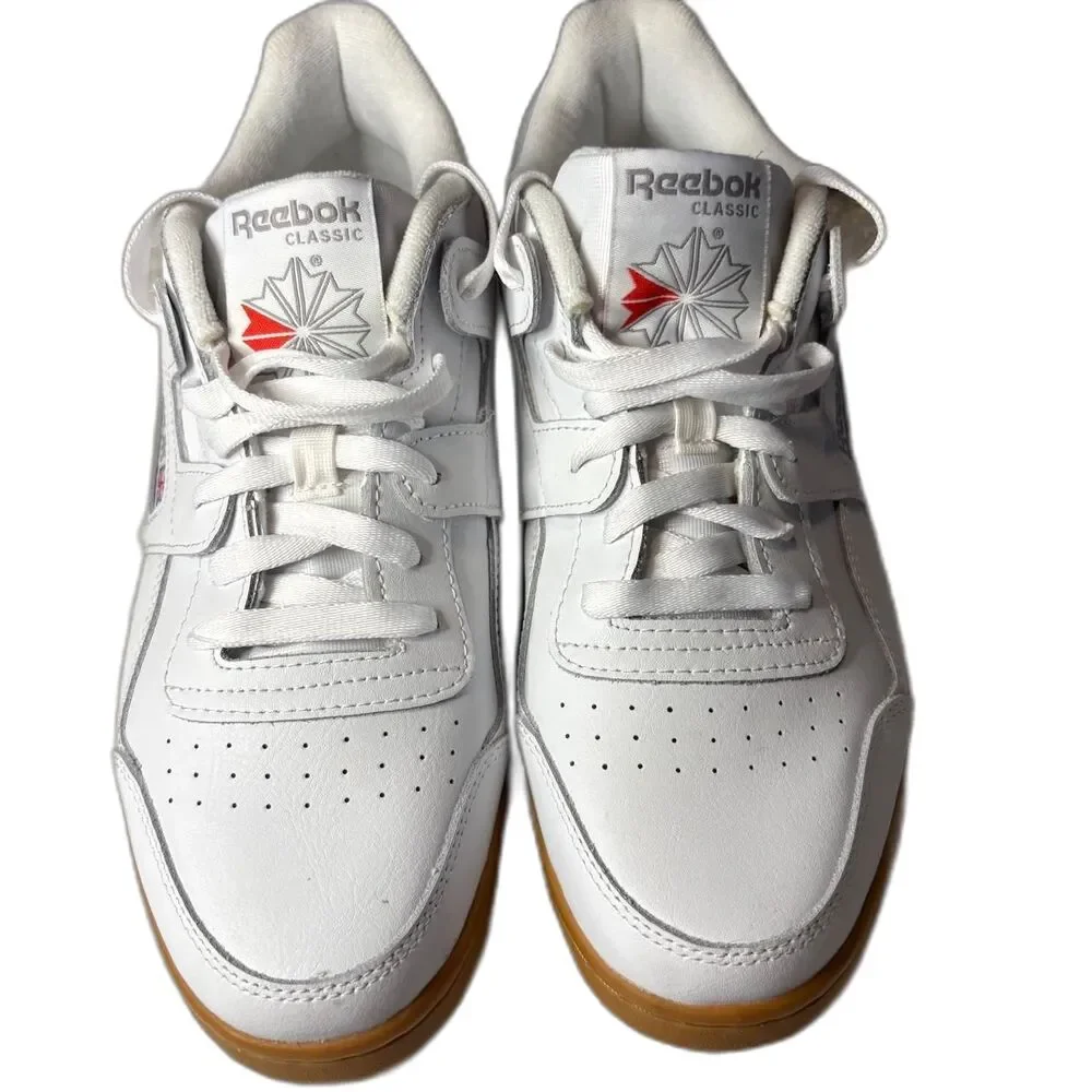VTG Vibe Men's Size 8 Reebok Classic Workout Plus White Gum Sole ShoesEUC-CN2126